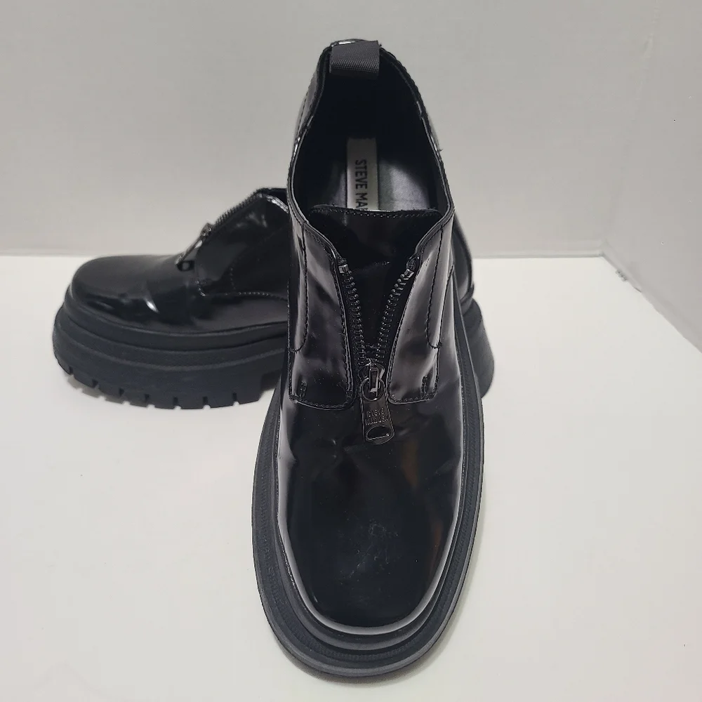 Steve Madden Zip Men's Black Chunky Sole Shoes Size‎ 9